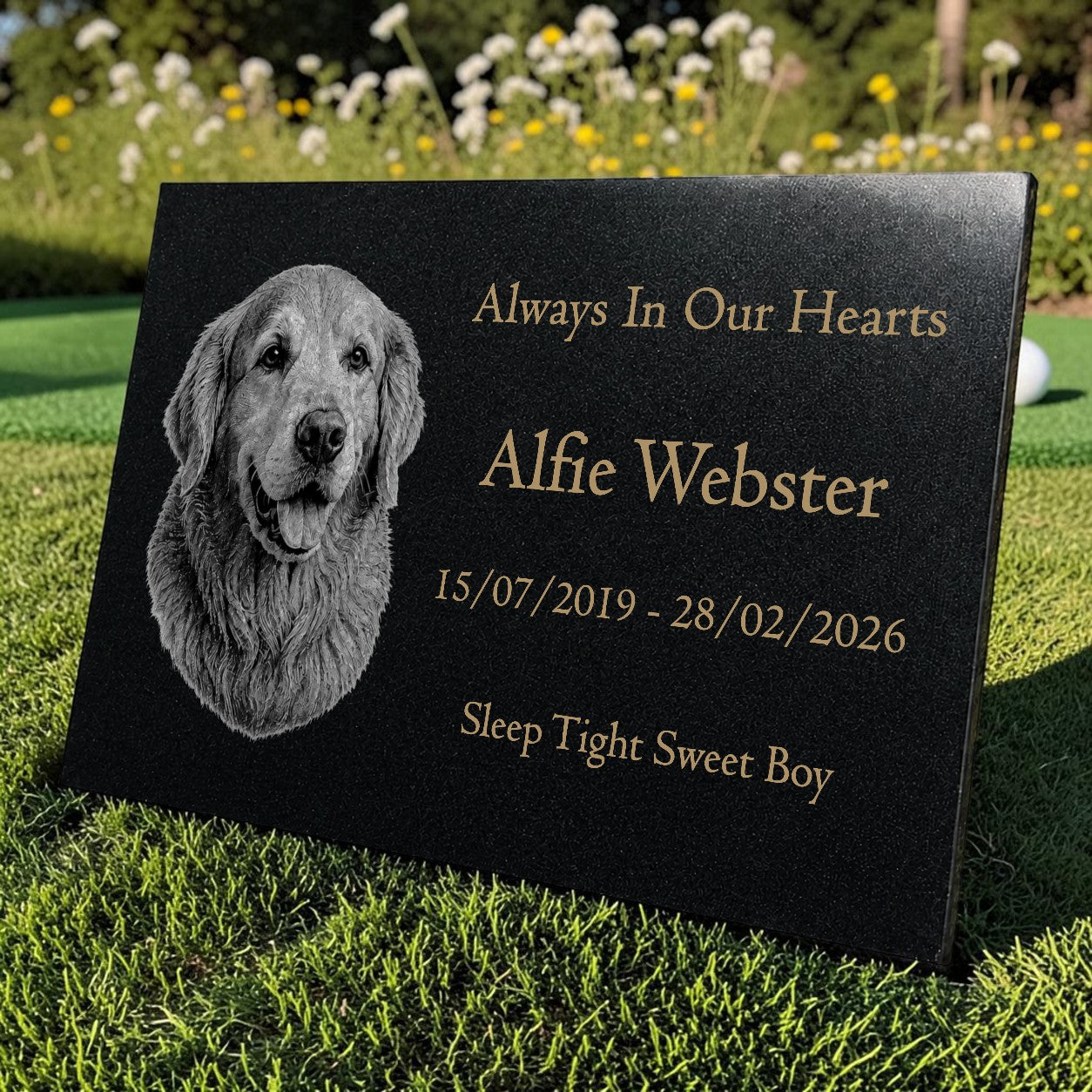 Dog Memorial Granite Photo Plaque