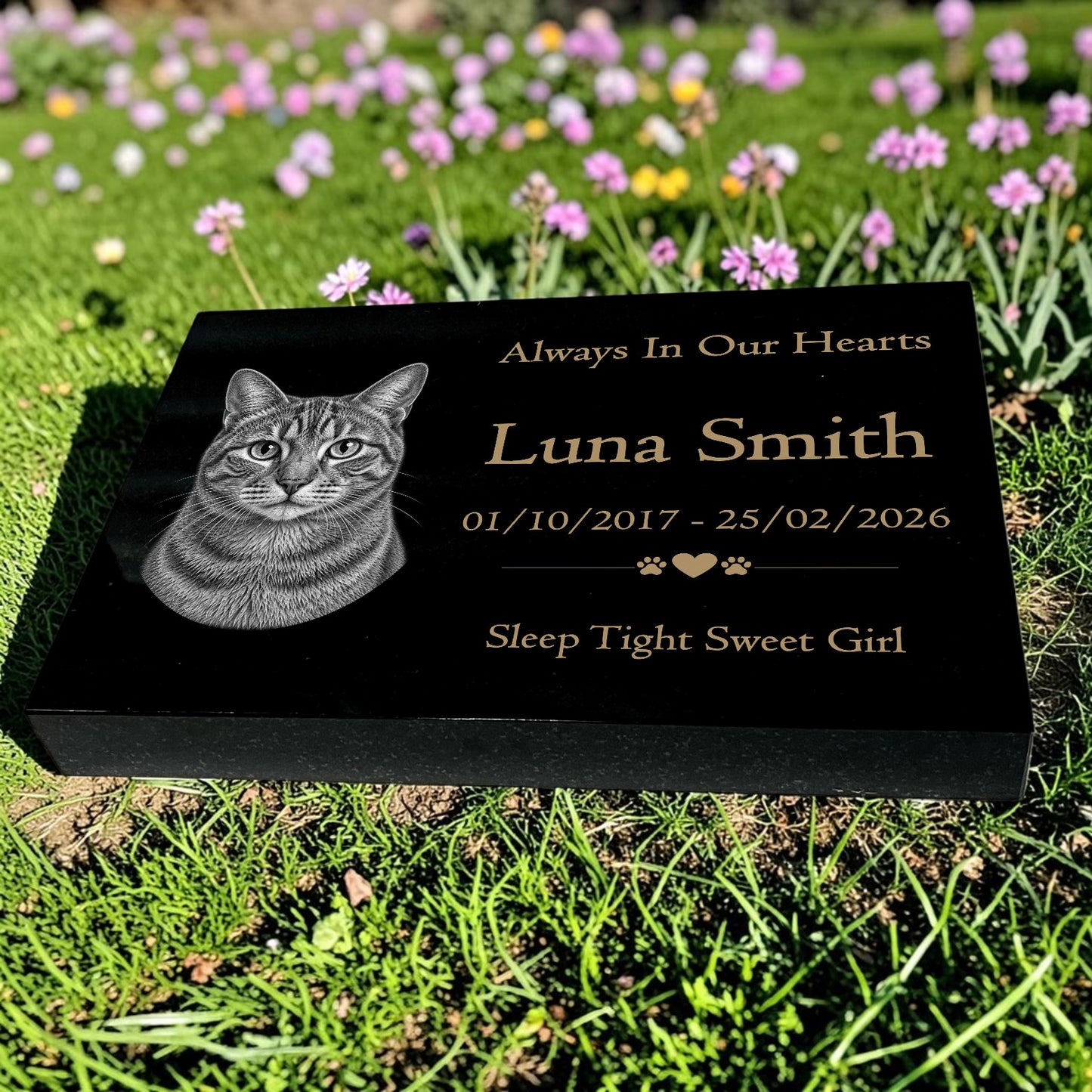 Cat Memorial Granite Photo Tablet