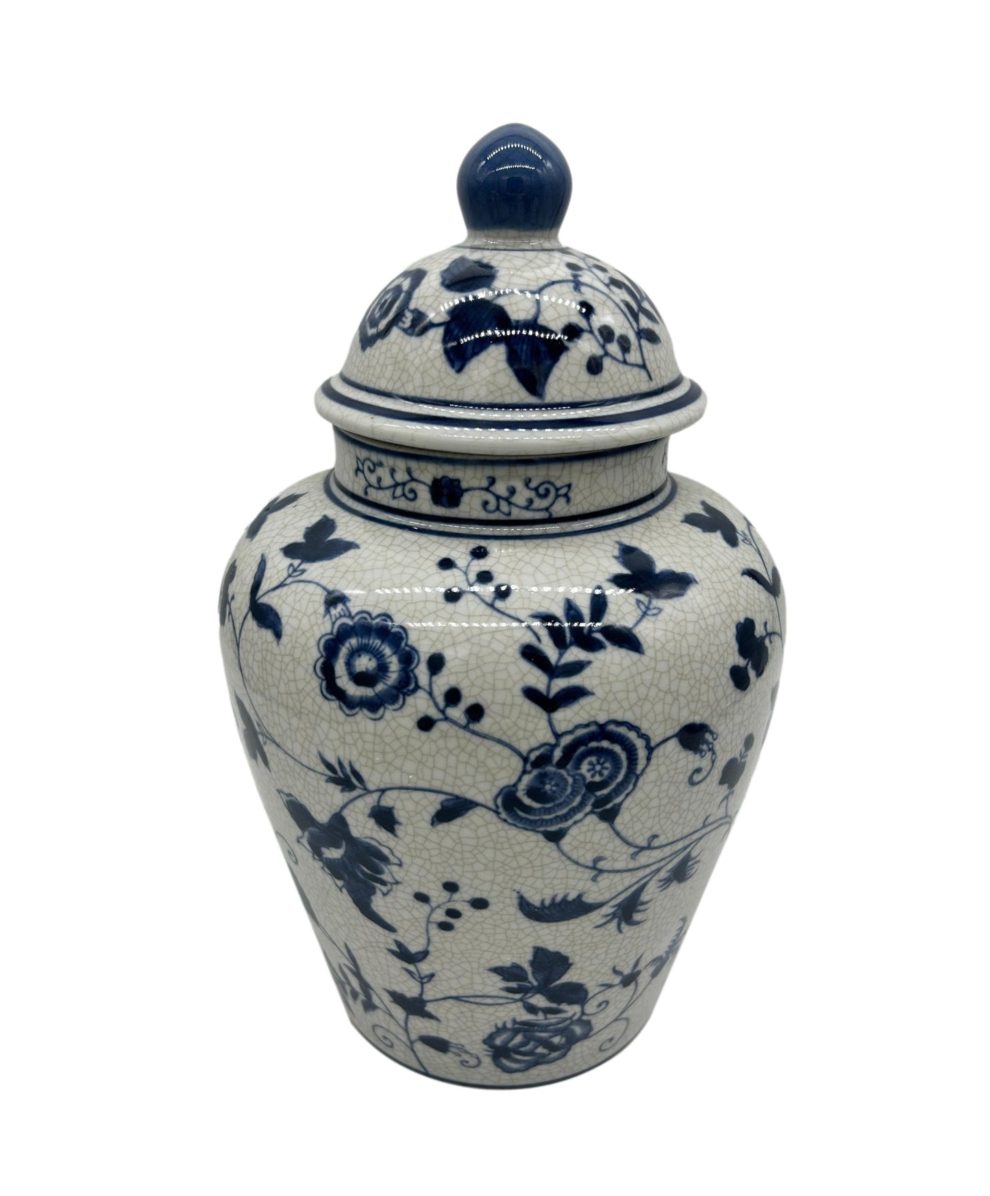 Ceramic Lotus Urn (Blue and White) Companion