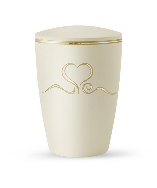 Arboform Heart Urn (Cream and Gold) – XL Adult