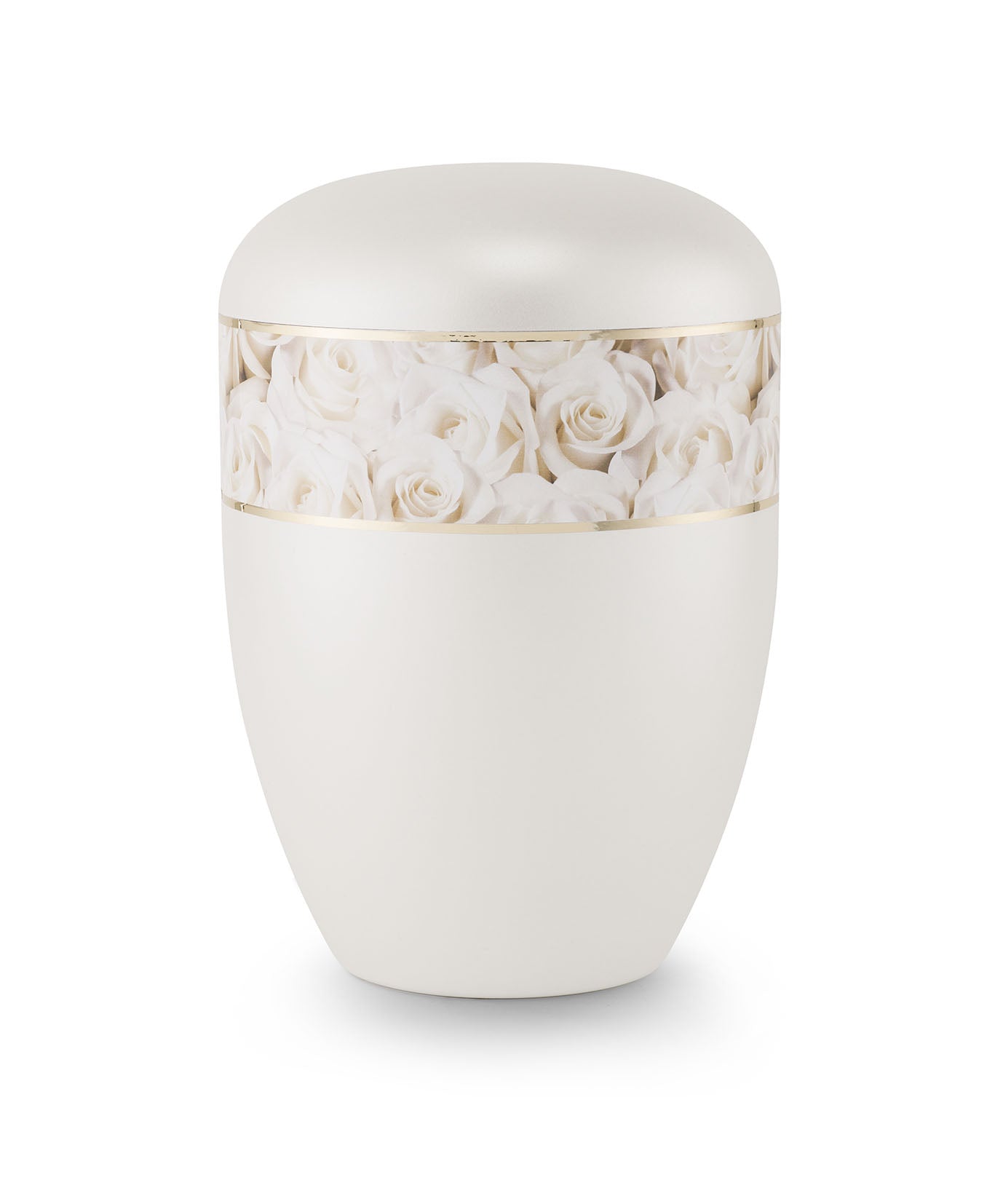 Arboform White Rose Border Urn (Pearl) - XL Adult