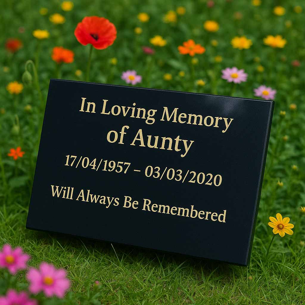 Personalised Granite Memorial Plaque with Stand - Built To Last Forever Aunty