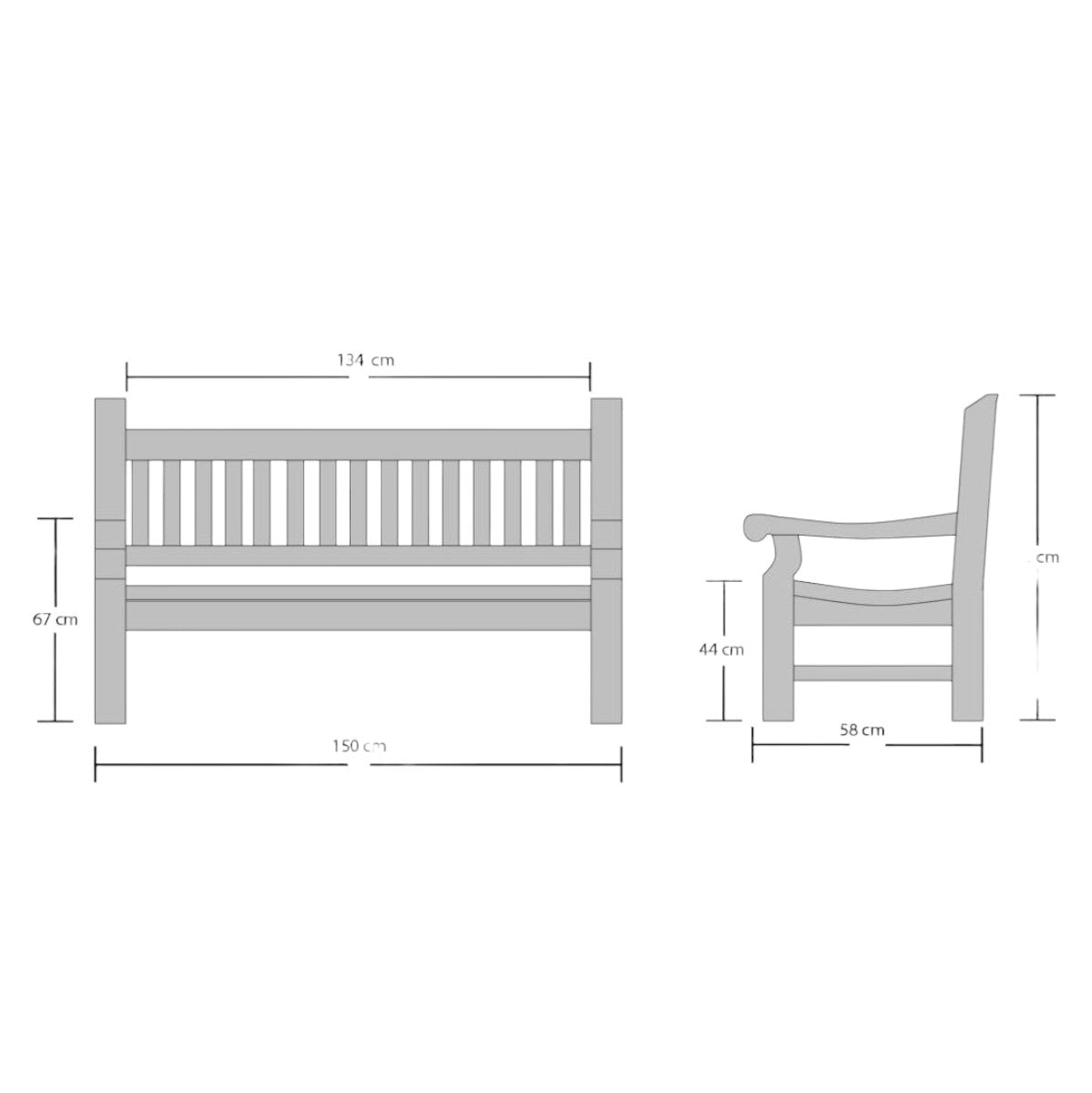 Premium Chunky Teak Memorial Bench, Add Your Personal Engraving