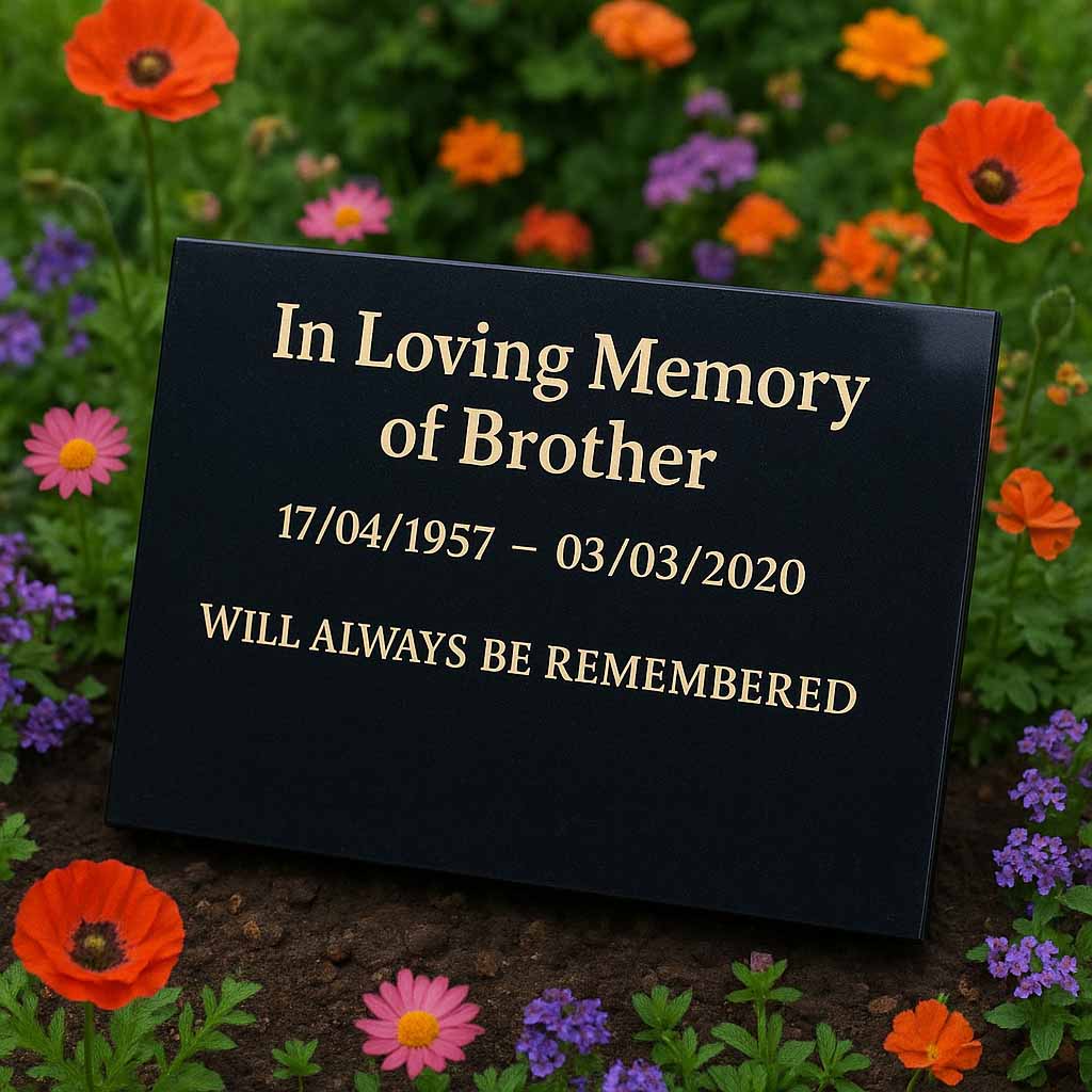 Personalised Granite Memorial Plaque with Stand - Built To Last Forever Brother