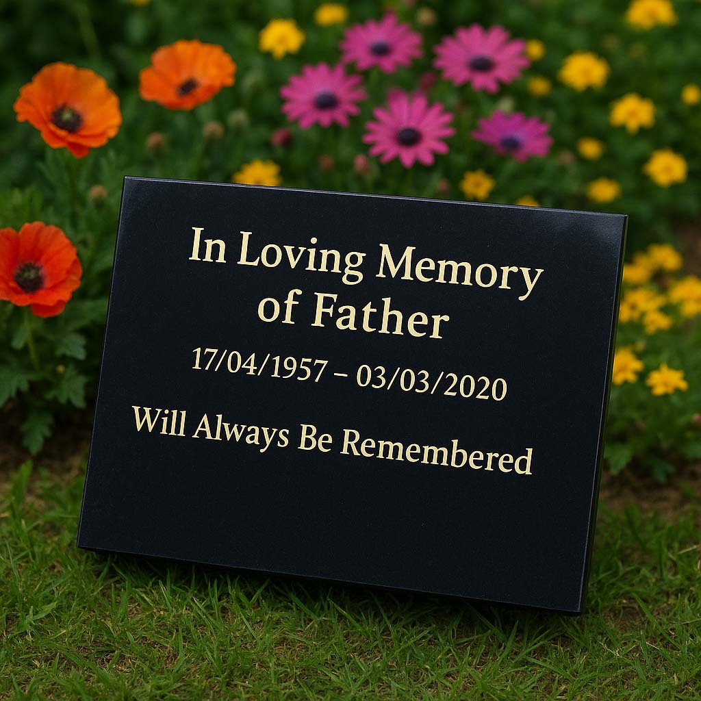 Personalised Granite Memorial Plaque with Stand - Built To Last Forever