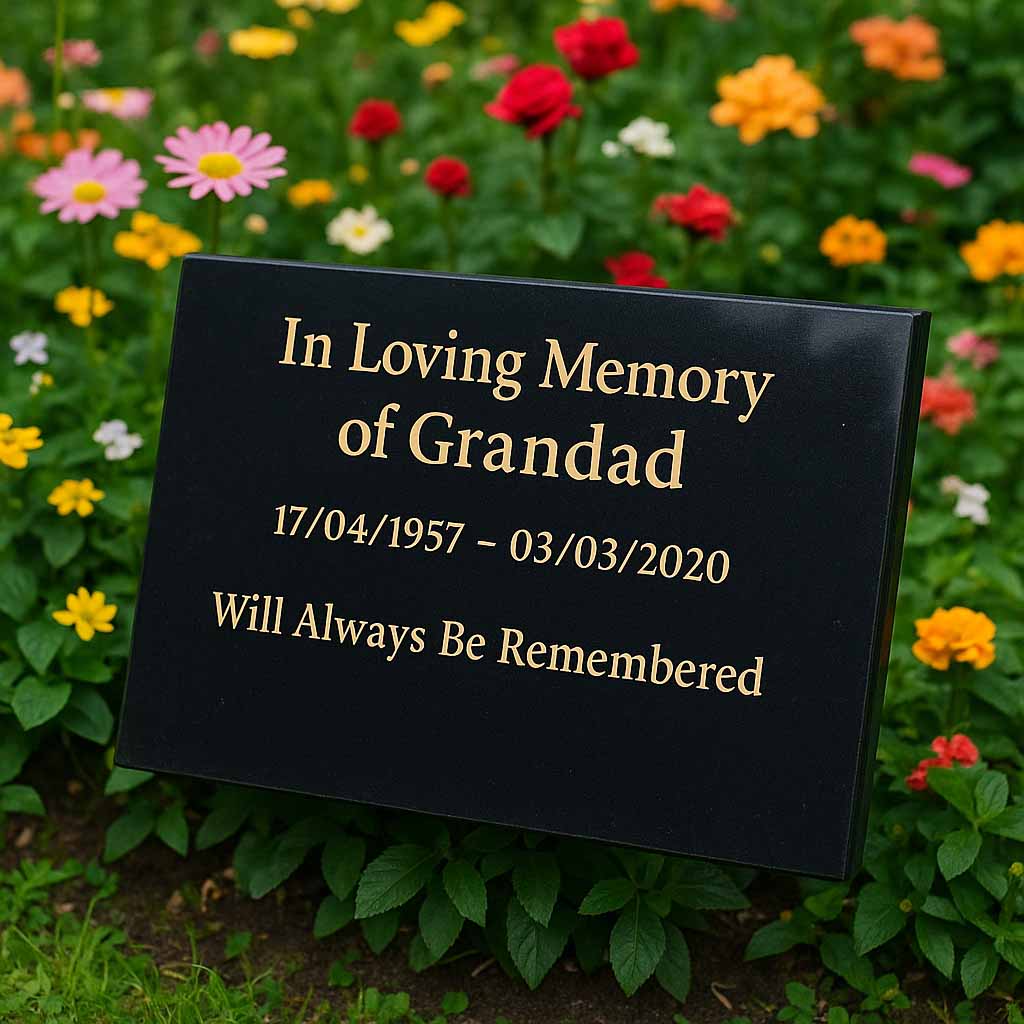 Personalised Granite Memorial Plaque with Stand - Built To Last Forever Grandad