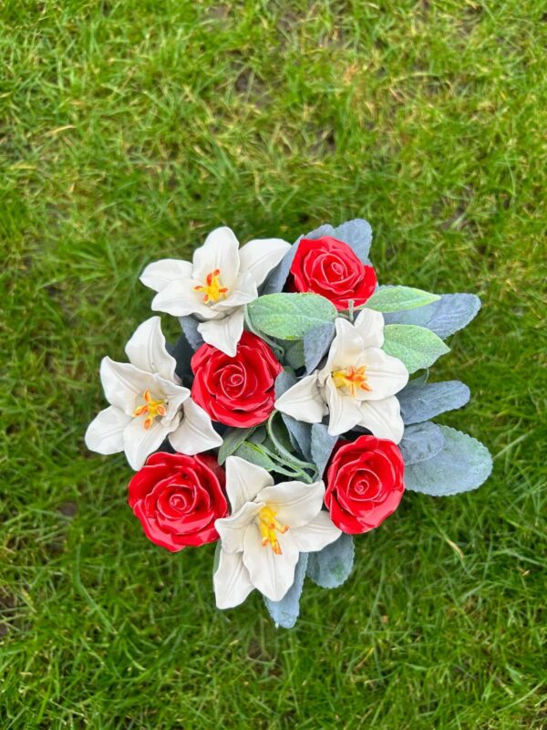 Rose & Lily Grave Pot