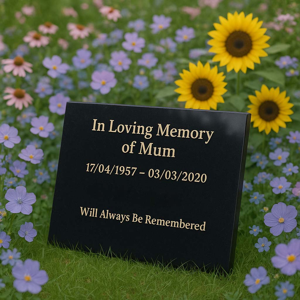 Personalised Granite Memorial Plaque with Stand - Built To Last Forever mum