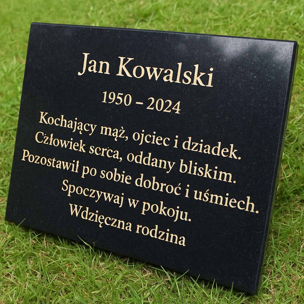 Personalised Granite Memorial Plaque with Stand - Built To Last Forever Polish