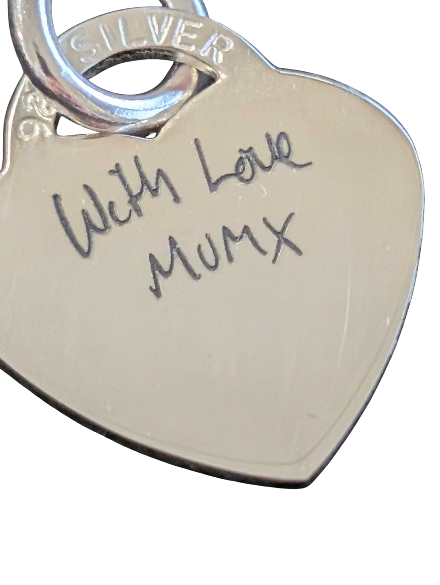 Sterling Silver Personalised Heart Handwriting Necklace
