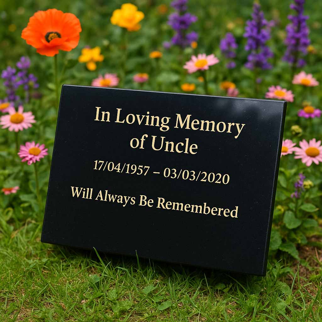 Personalised Granite Memorial Plaque with Stand - Built To Last Forever uncle