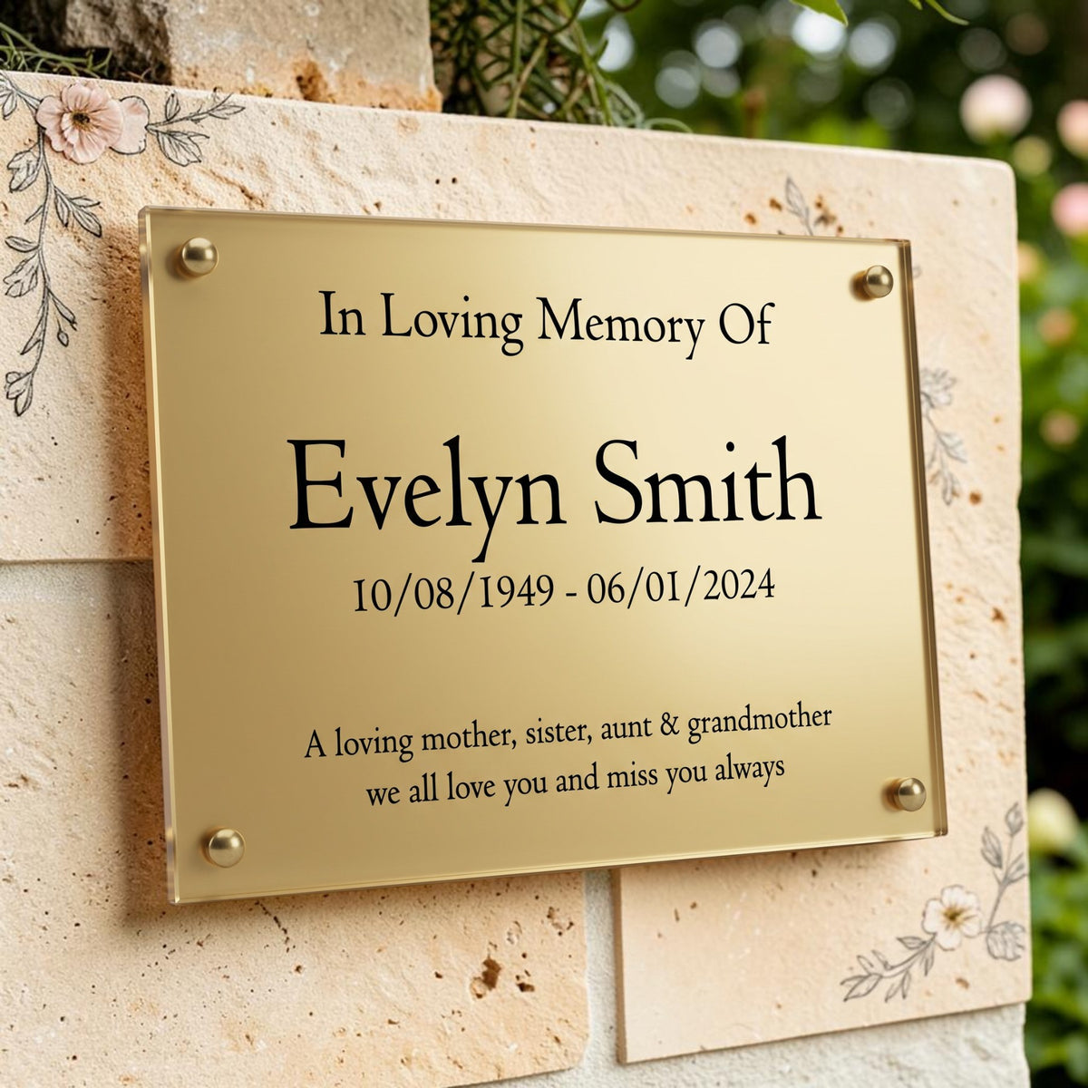 Personalised Acrylic Memorial Plaque