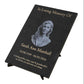 Granite Memorial Etched Portrait Plaque, Add a Portrait, Personalised Text and Stand Included