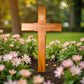 Personalised Mahogany Memorial Cross, Tree of life – Durable Wooden Grave Marker for Outdoor Use
