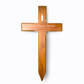 Personalised Mahogany Memorial Cross, Candle – Durable Wooden Grave Marker for Outdoor Use