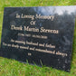 Granite Memorial Plaque, Personalised, Stand Incluced