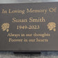 Granite Memorial Plaque, Roses, Personalised, Stand Incluced