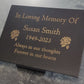 Granite Memorial Plaque, Roses, Personalised, Stand Incluced