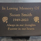 Granite Memorial Plaque, Roses, Personalised, Stand Incluced