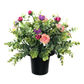 Premium Artificial Grave Flowers – Pink Daisies with Ranunculus & Berries (25cm) | Memorial Vase Pot