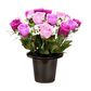 Premium Artificial Grave Flowers – 25cm Purple Rosebud With Gypsophila | Memorial Vase Pot