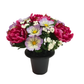Premium Artificial Grave Flowers – 25cm Beauty Peony With Anemone | Memorial Vase Pot