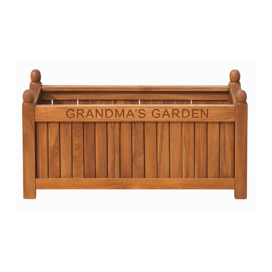 Premium Teak Wooden Planter, Add Your Personal Engraving