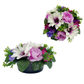 Premium Artificial Grave Flowers – 24cm Lilac Dahlia With Camellia & Anemone | Weighted Pot