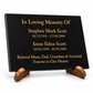 Granite Memorial Plaque for Two Names, Free Personalised Gold Engraving, Polished Granite
