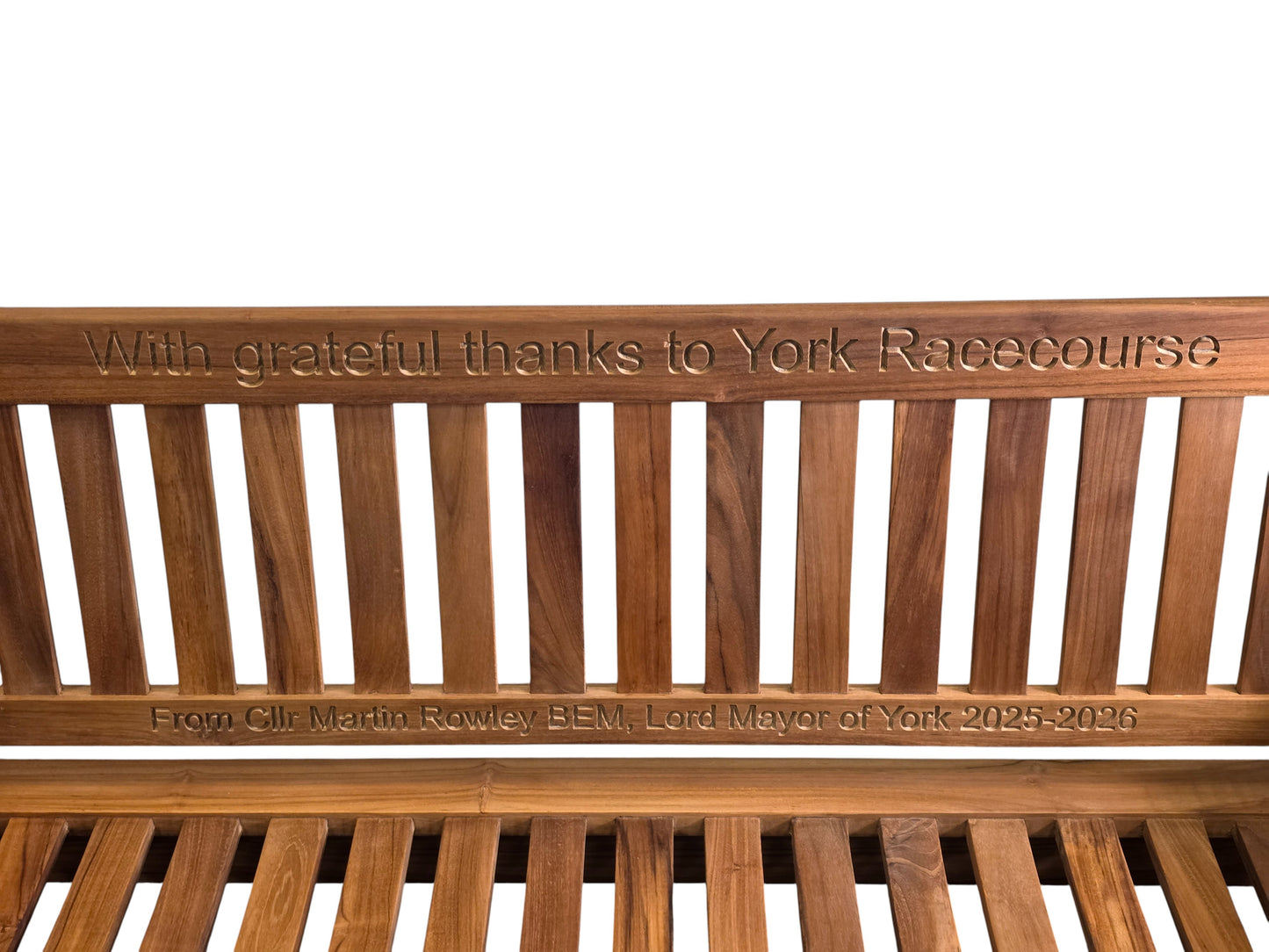 Premium Chunky Teak Memorial Bench, Add Your Personal Engraving