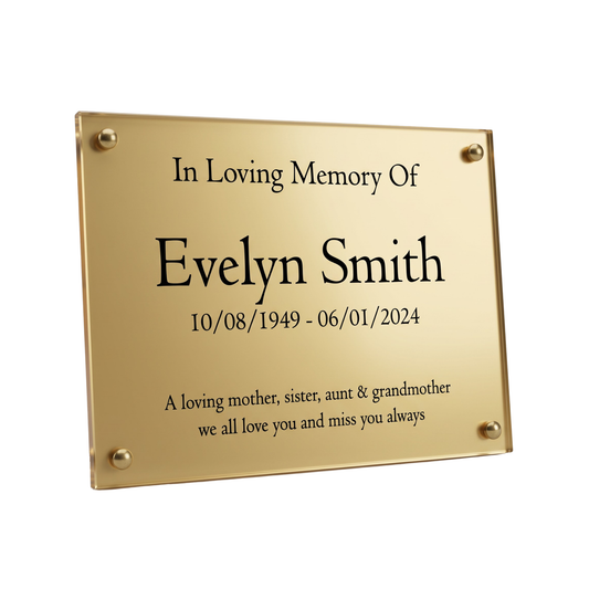 Personalised Acrylic Memorial Plaque