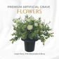 Premium Artificial Grave Flowers – 25cm Cream Daisy With Ranunculus & Berry | Memorial Vase Pot