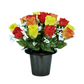 Premium Artificial Grave Flowers – 25cm Orange Rosebud With Gypsophila | Memorial Vase Pot
