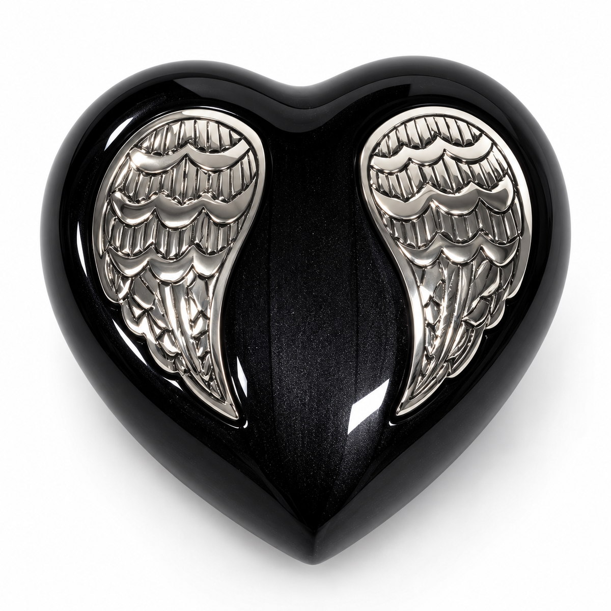 3" Keepsake Cremation Urn Black Angel Wings