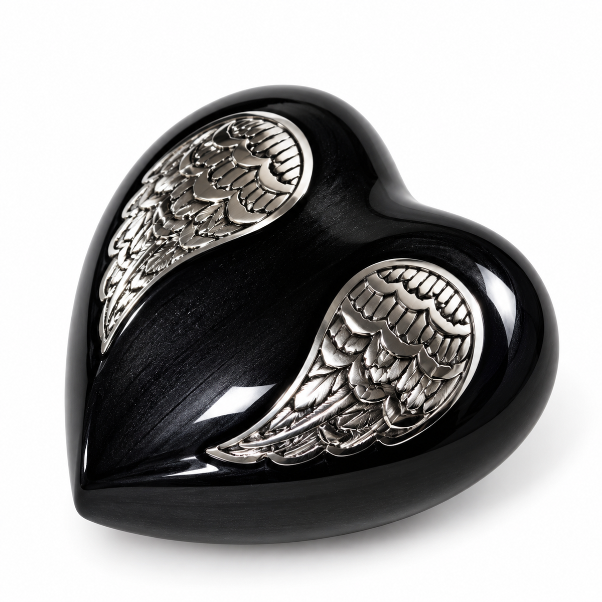 3" Keepsake Cremation Urn Black Angel Wings
