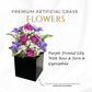 Premium Artificial Grave Flowers – 29cm Purple Frontal Lily With Rose & Fern & Gypsophila | Memorial Vase Pot
