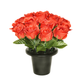 Premium Artificial Grave Flowers – Red Open Roses (25cm) | Memorial Vase Pot