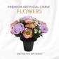Premium Artificial Grave Flowers – 25cm Lilac/Pink Peony With Anemone | Memorial Vase Pot