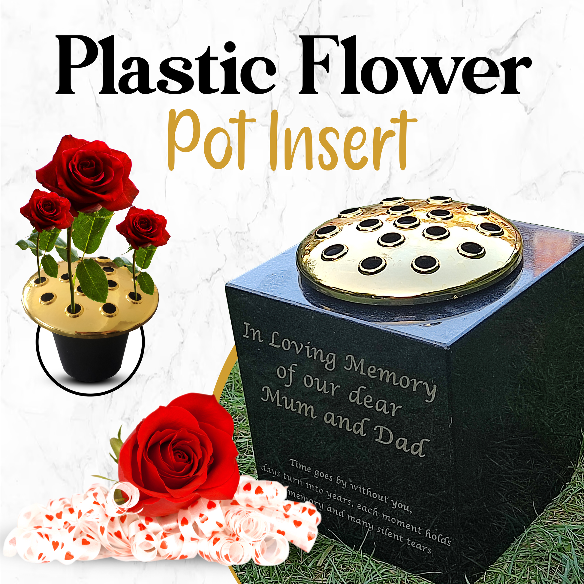 grave plant pots Granite Memorial Vase - Solid Granite