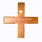 Personalised Mahogany Memorial Cross, Robin – Durable Wooden Grave Marker for Outdoor Use