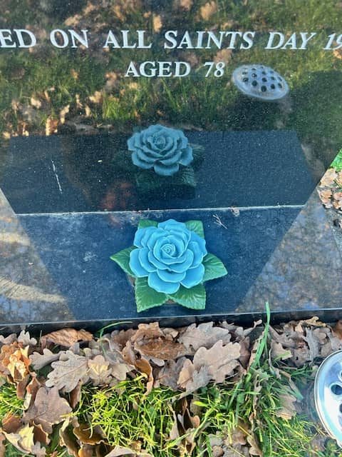 Single Blue Ceramic Rose