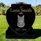 Cat Memorial Granite Heart-Shaped Photo Vase
