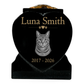 Cat Memorial Granite Heart-Shaped Photo Vase