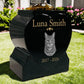 Cat Memorial Granite Heart-Shaped Photo Vase