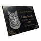 Cat Memorial Granite Photo Plaque - Floral Design