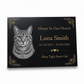 Cat Memorial Granite Photo Plaque - Floral Design