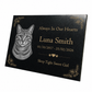 Cat Memorial Granite Photo Plaque - Floral Design