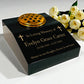 Black Granite Sloping Memorial Desk with Vase – Cross Design, Free Gold Engraving, 12x10x4"