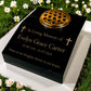 Black Granite Sloping Memorial Desk with Vase – Cross Design, Free Gold Engraving, 12x10x4"