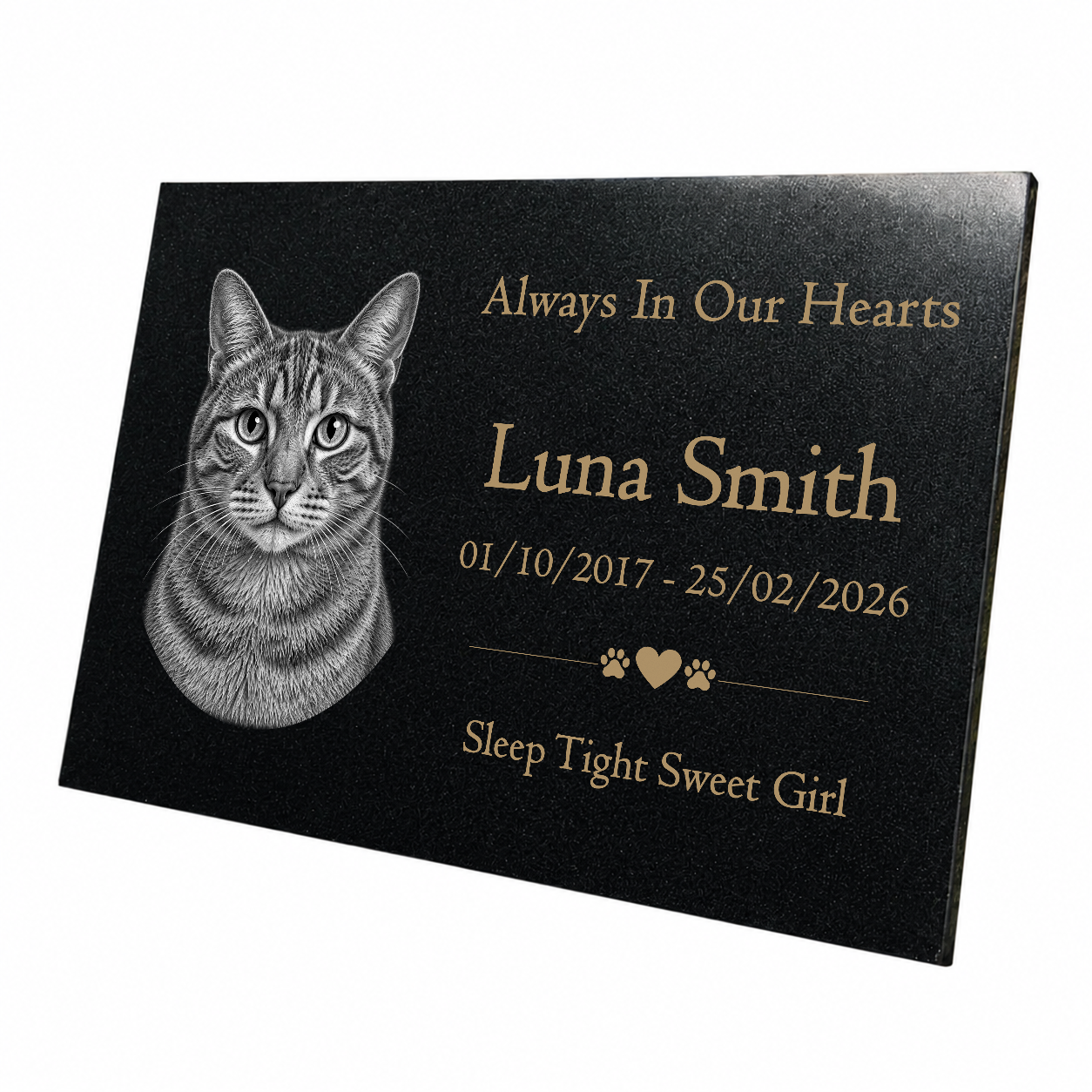 Cat Memorial Granite Photo Plaque